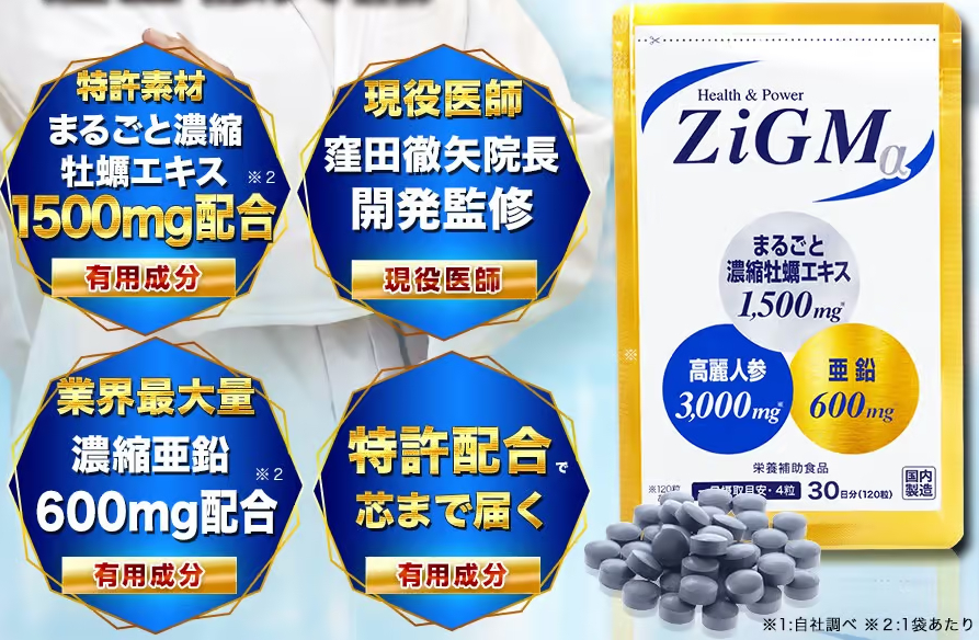 ZiGMα(ジグムアルファ)の特徴や効果は？